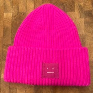 Acne studios hot pink winter hat